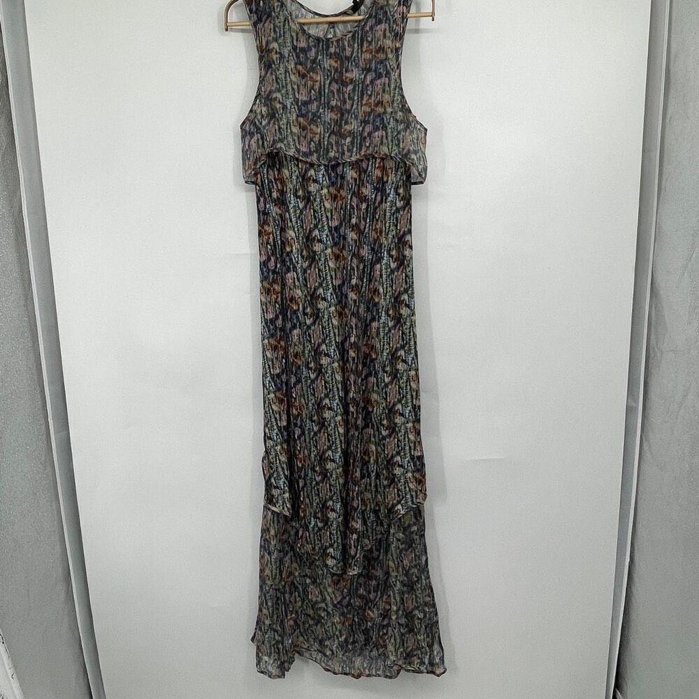 Theyskens' Theory Multicolor Abstract Sleeveless Tiered Maxi Dress Small NWT